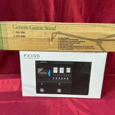 Flamma FX100 Guitar Multi Effect Processor And Guitar Stand 