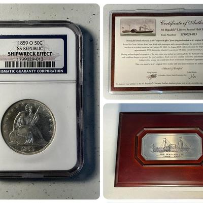SS Republic 1859-O “Shipwreck Effect” Liberty Seated Half-Dollar 