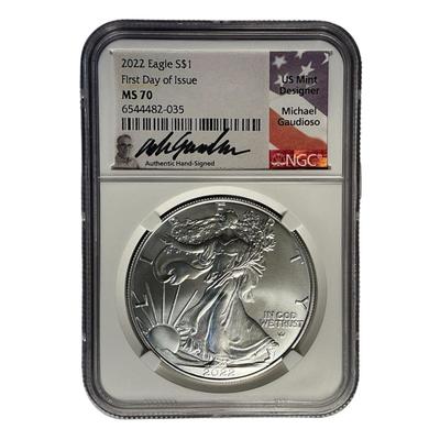 2022 NGC MS-70 First Day Issue Silver American Eagle 