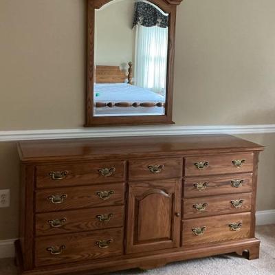 Durham Furniture Low Dresser w/ Mirror