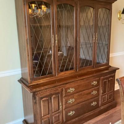 Ethan Allen Breakfront China Cabinet 