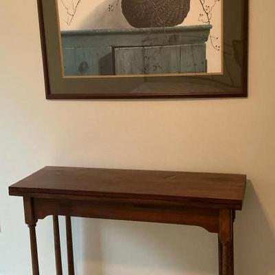 Gate Leg Side Table & Pauline Eble Campanelli Print