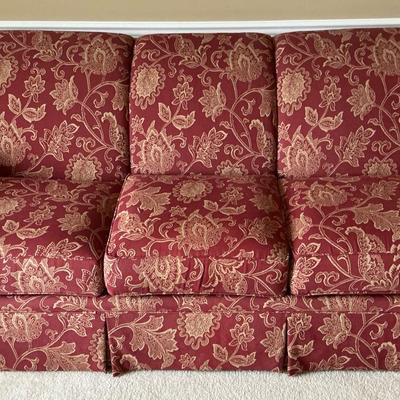 La-Z-Boy Clayton Marcus Red Gold Floral Sofa