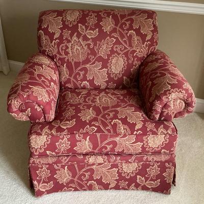 La-Z-Boy Clayton Marcus Red Gold Floral Comfy Armchair