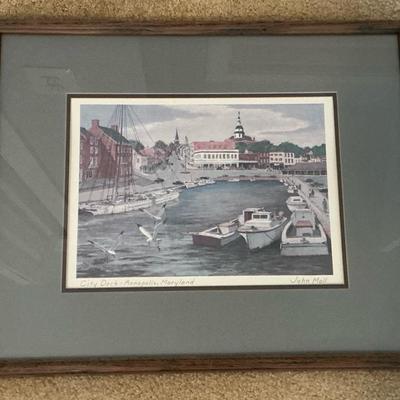 John Moll "City Dock - Annapolis, Maryland" Framed Print