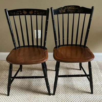 Black Gold Painted Windsor Chairs incl. Pride's Crossing