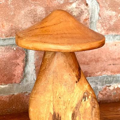 Carved Wooden Mushroom