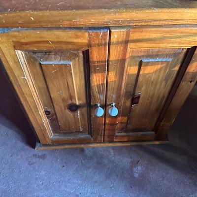Small Wooden Cabinet With One Shelf