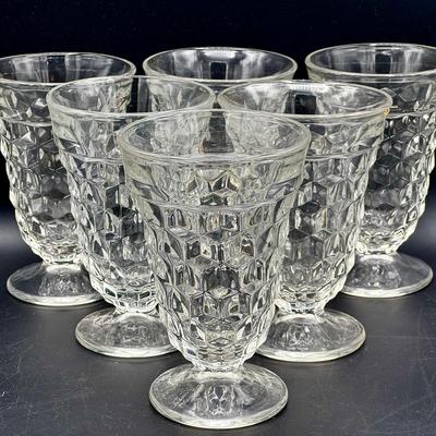 (6) Fostoria American Footed Iced Tea Glasses