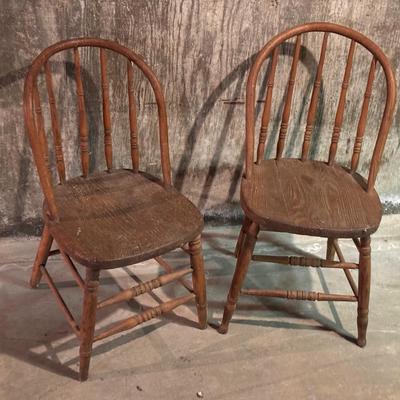 (2) Wooden Chairs 