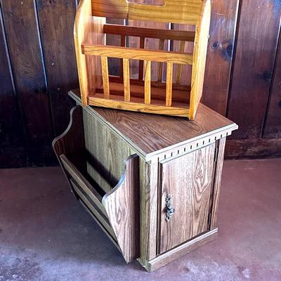 Side Table - Magazine Cabinet With Extra Magazine Rack