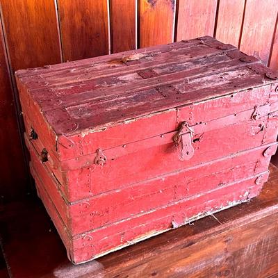 Red Steamer Trunk 