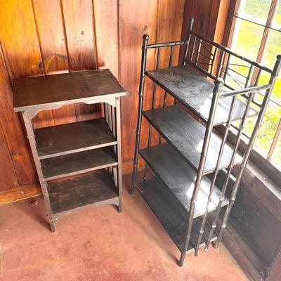 (2) Black Shelves 