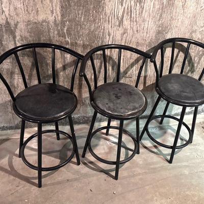 (3) Black Stools