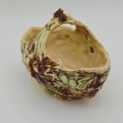 Signed McCoy Pottery Oak Leaf & Acorn Basket