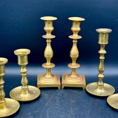 (6) Brass Candlesticks 