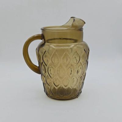 Rare Smoke Brown Anchor Hocking Madrid Pitcher