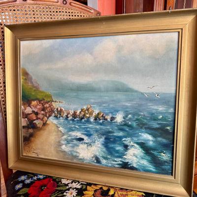 Signed Beach Painting