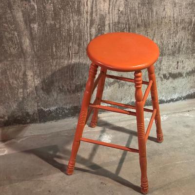 Tall Orange Stool 