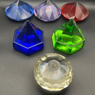 Colorful Glass Paperweights — Some Glow in Ultraviolet Light 