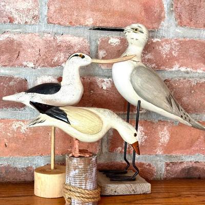 (3) Wooden Seagulls 