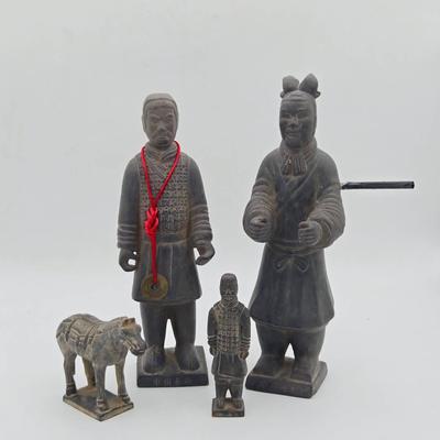 (4) Asian Terracotta Replica Figurines