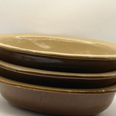 (3) Pearsons of Chesterfield England Oval Stoneware