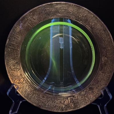 Vintage Metal Rimmed Plate