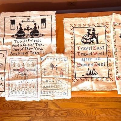 Half Dozen Small Embroidered Cloth