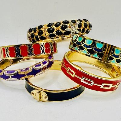 (6) Jewelry Bangle Bracelets with Magnetic Closures