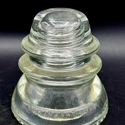 Clear Hemingray Insulator Cap