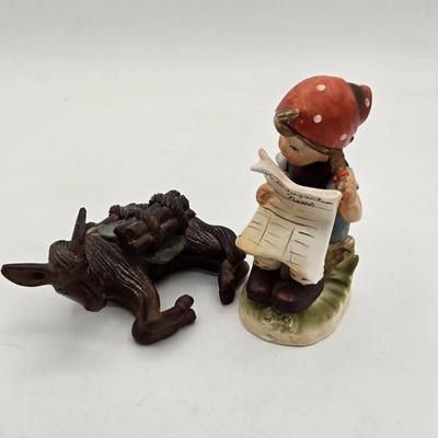 Erik Stauffer Figurine & Signed Donkey Figurine