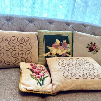 (5) Needlepoint Pillows