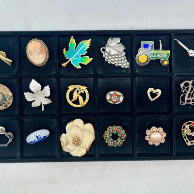 Mix of Contemporary & Vintage Brooches ft. Delft & Cameo Jewelry