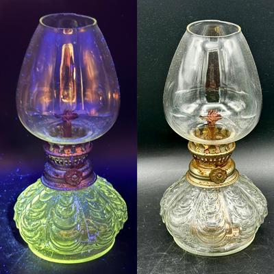 Vintage Hurricane Lamp Made In Hong Kong-UV Reactive