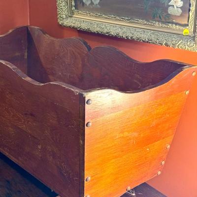 Vintage Wooden Bassinet 