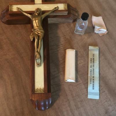Wooden Last Rites Crucifix Kit, complete
