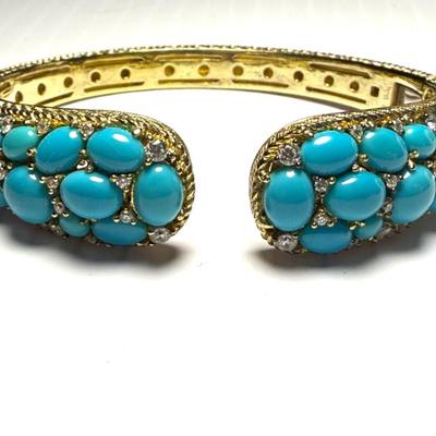 Judith Ripka Sterling Silver 925 with CZ Cuff Bracelet 44.3g