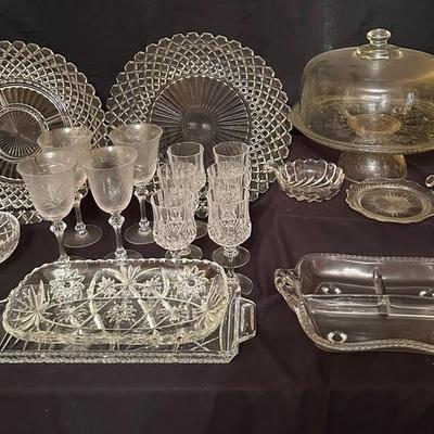Clear Glass And Crystal Lot- Drinkware, Serveware, Etc. 