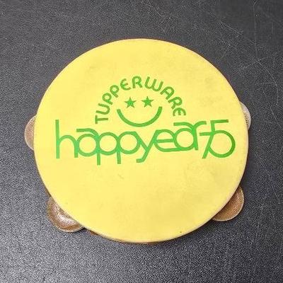 RARE Vintage TUPPERWARE Happy Year 75 Salesman Giveaway Award Tambourine 