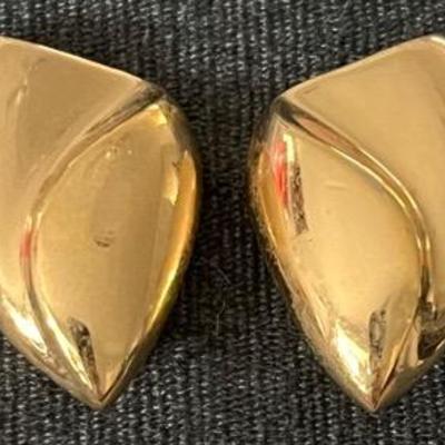 Christian Dior Gold Toned Clip On Earrings