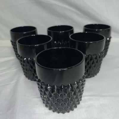 Tiara Exclusives Black Glass – (6) Cameo Short Tumblers