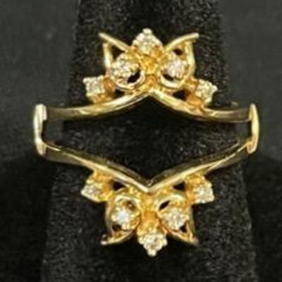 14k Yellow Gold Diamond Ring – Size 6, 10 Diamonds – 4.75g