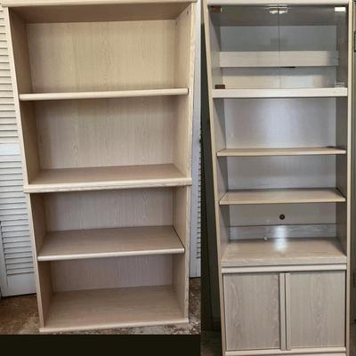 Leadra Design Blonde Bookshelve & Two Small Blonde Book Shelves 