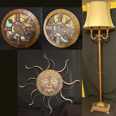 Rustic Lighting & Home Decor With Floor Lamp & Wall Art