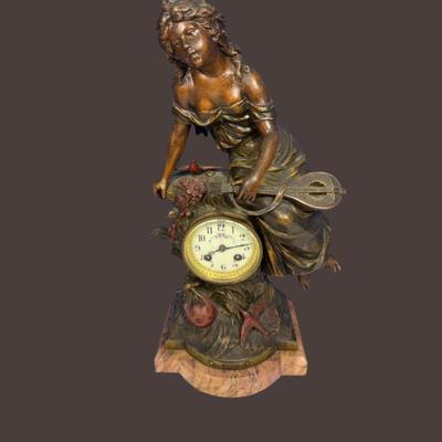 Antique French Figural Mantel Clock – “Mignon” by L. & E. Moreau