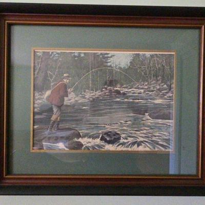 Robert Holmes "Fly Fishing" Watercolor Print