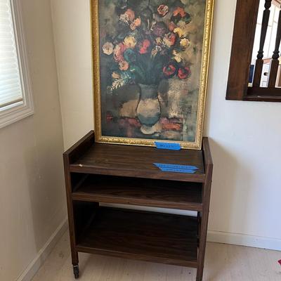 Vintage Bar Cart And Art Print
