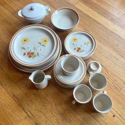 Vintage Stoneware Plates, Mugs, Etc