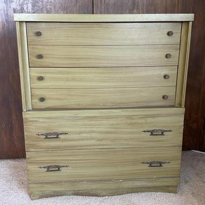 Vintage Green Painted Wooden Dresser 